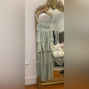 WhoWoreWhat Light Green tiered Dress